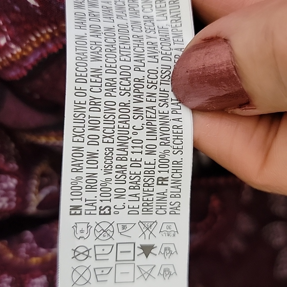 Forever 21 Wine Colored Paisley Print Mini Dress Or Tunic Top Junior S - Picture 13 of 16